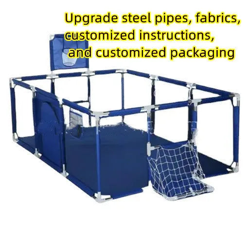 Oxford cloth children's playpen tent with stainless steel frame in large blue colour