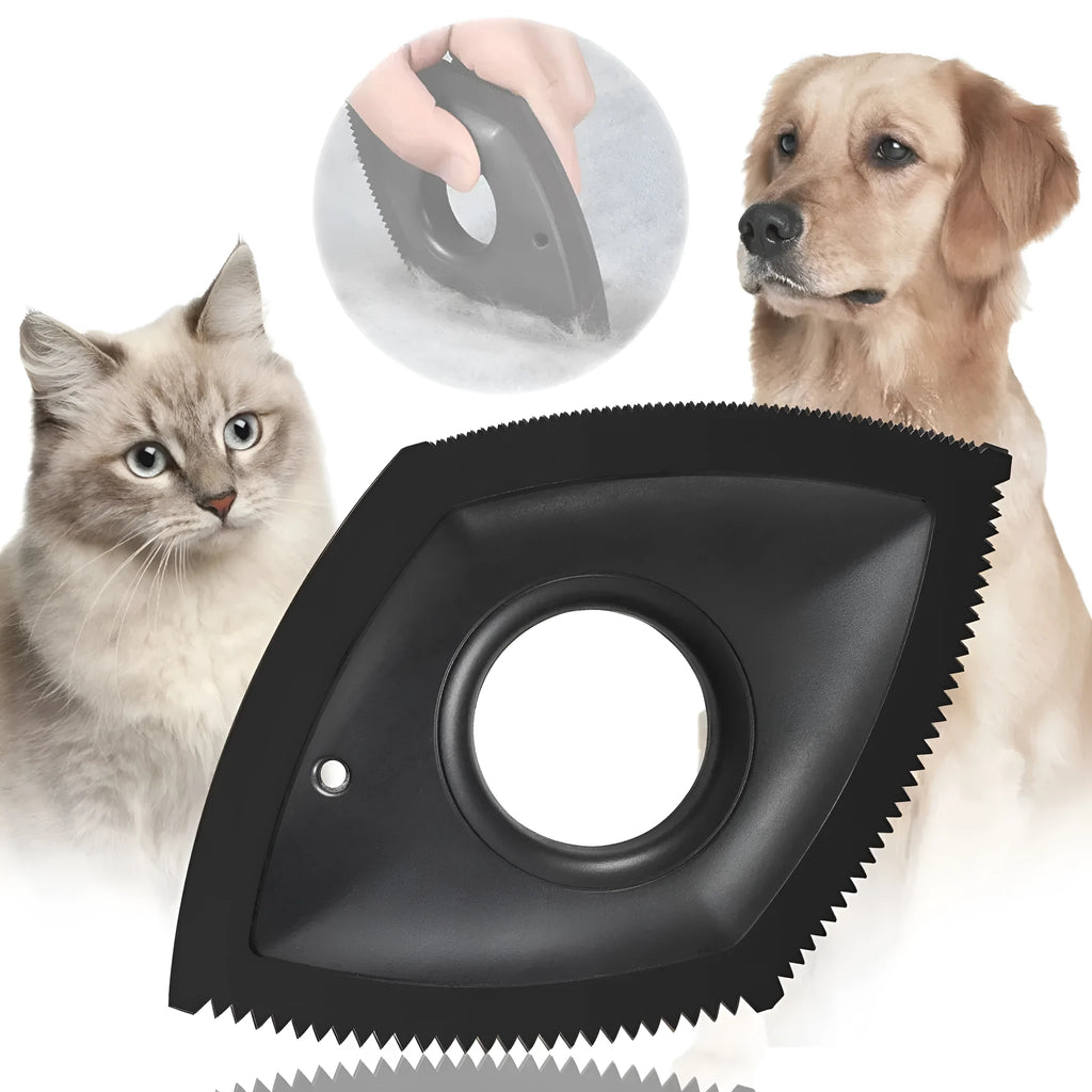 Pet hair remover silicone scraper for carpet sofa car detail in black colour