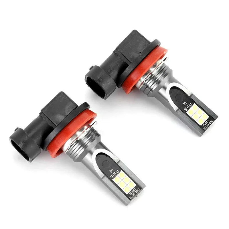 Car high-power fog lamp with aluminium case, 6500K white light, universal fit 12V 14x57mm