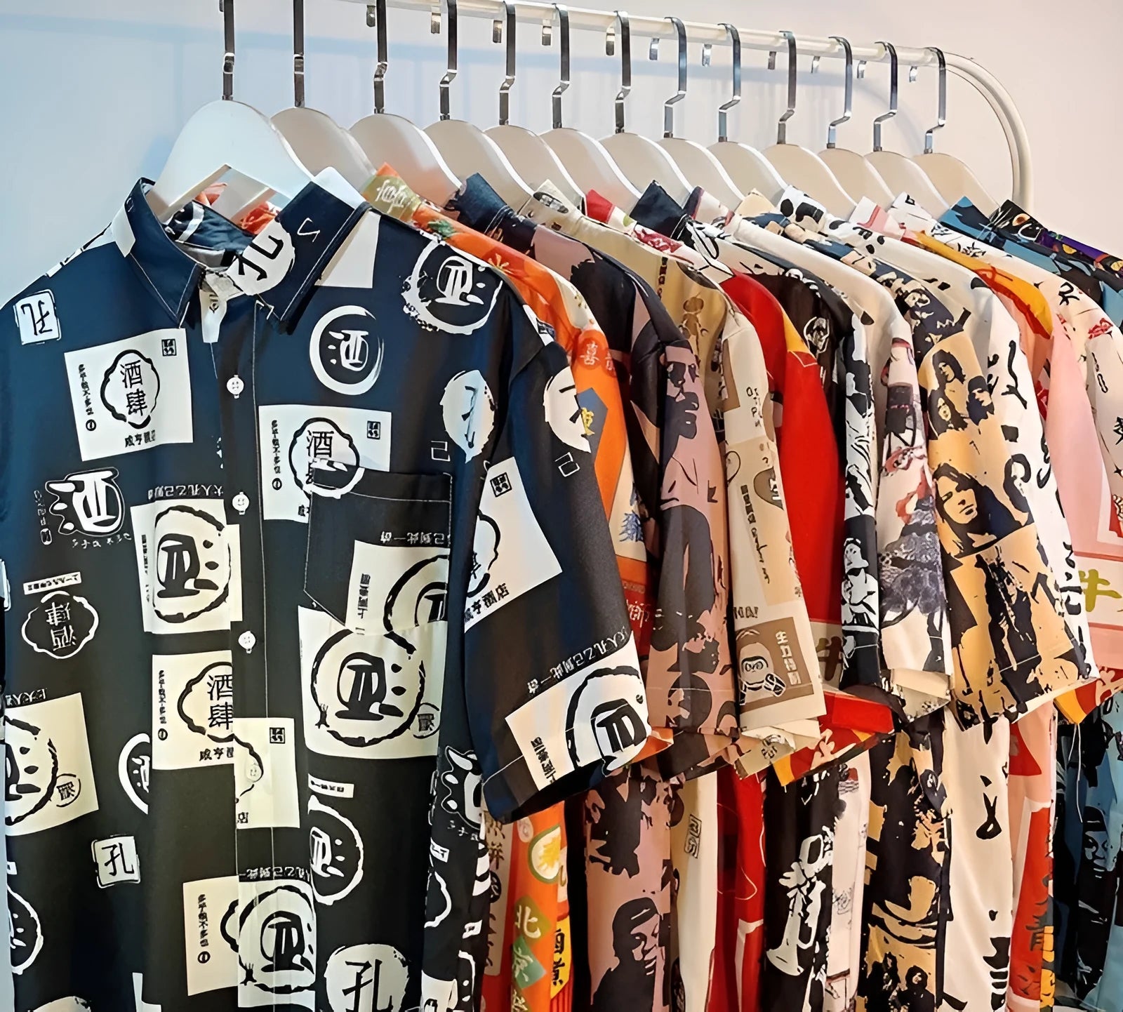 Loose fit short sleeve cardigan shirt with a colourful floral print pattern.