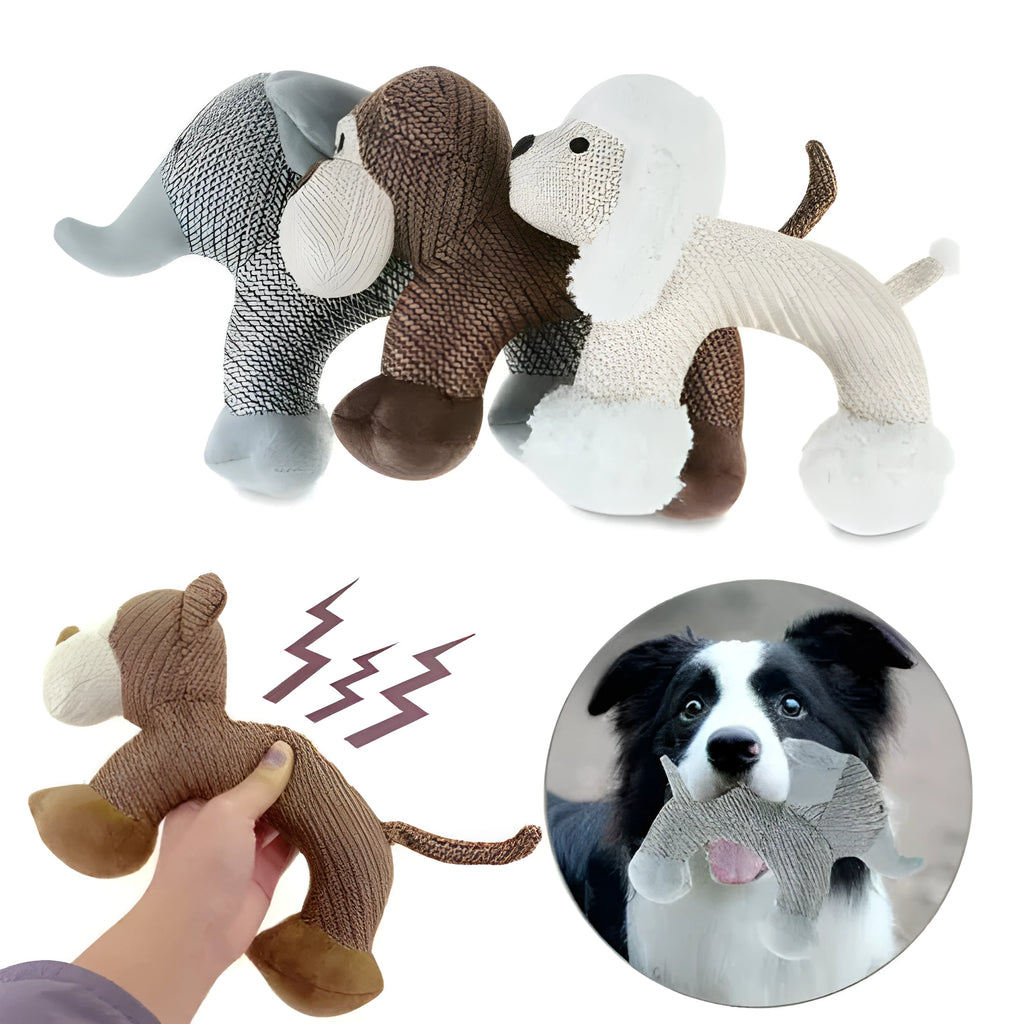 Plush dog chew toy in duck shape with squeak whistle, 60g, suitable for small and large dogs