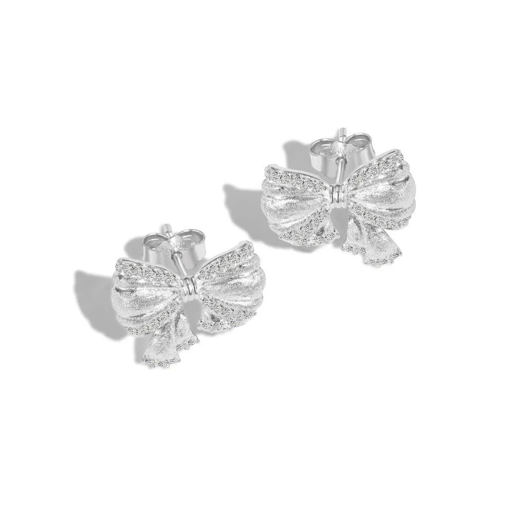 925 sterling silver butterfly stud earrings with electroplated finish and inlaid silver detail, couple style