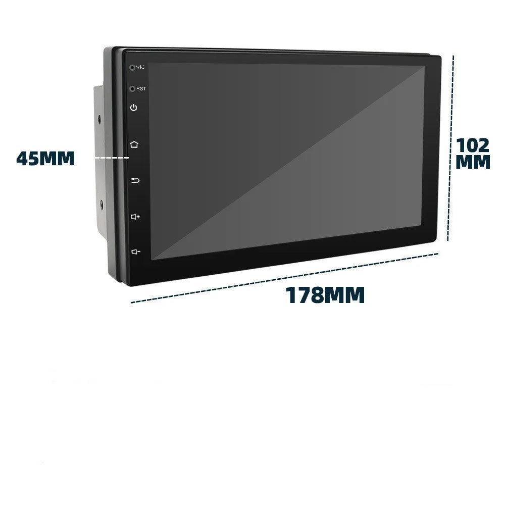 Black universal car MP5 player with 7-inch screen showing GPS navigation interface