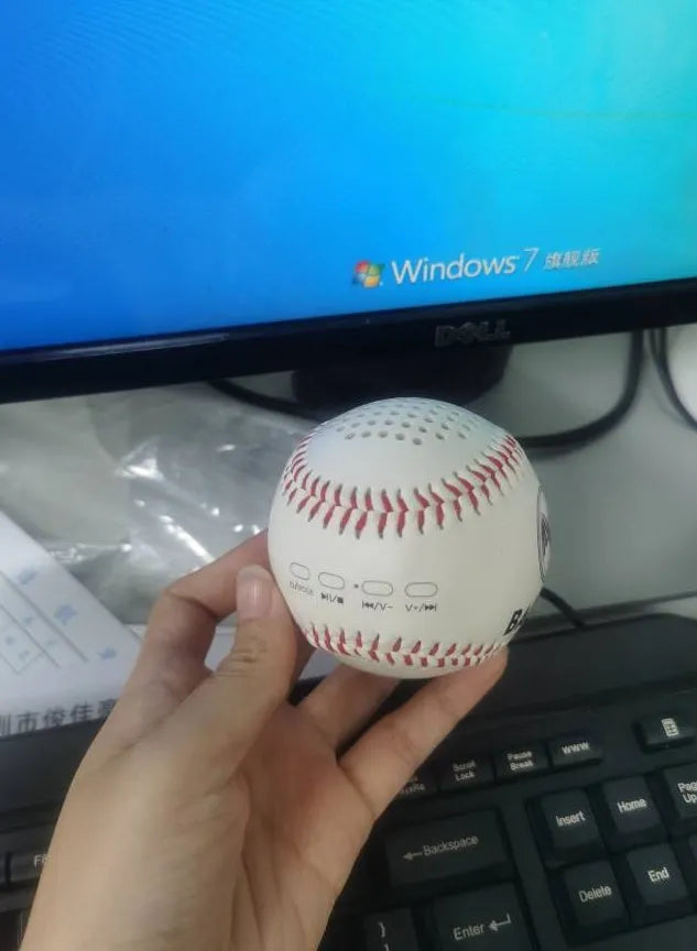 Baseball-shaped Bluetooth wireless speaker in green colour option