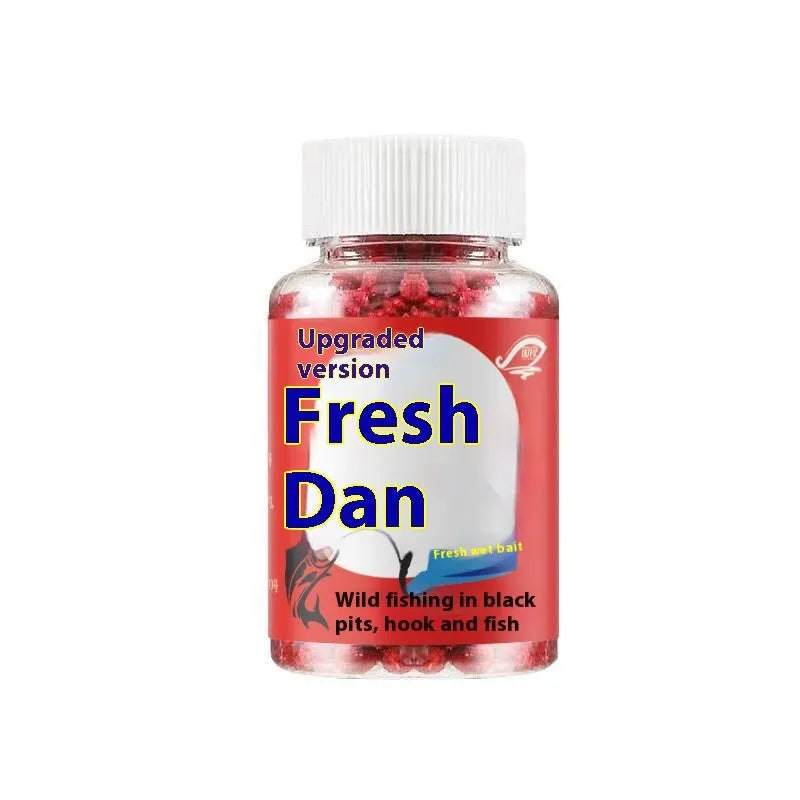 Grass green lazy particle fishing bait for freshwater crucian carp in plastic bottle packaging
