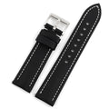 Oxford water-repellent cloth leather fit watch strap in black with 20mm lug width