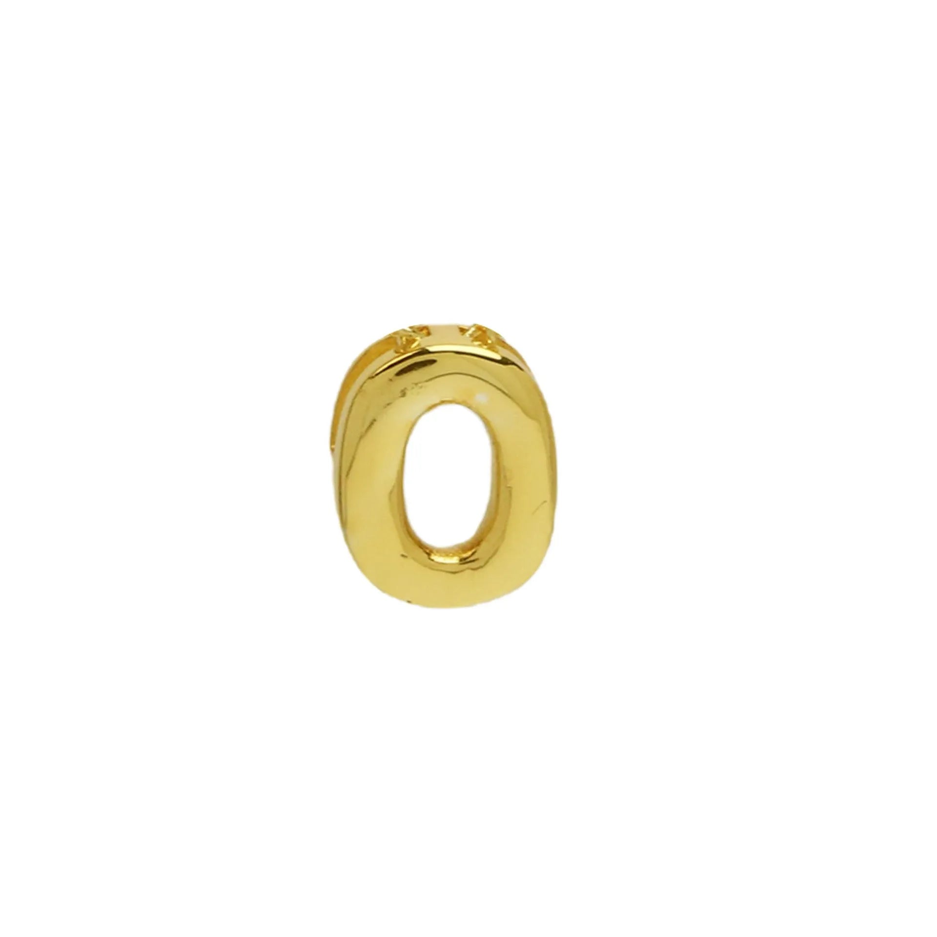 18k electroplated gold DIY letter name bracelet with smooth bubble surface on copper alloy