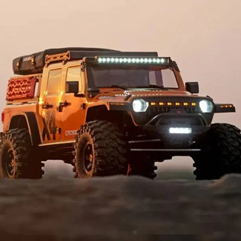 Big Leopard plastic four-wheel drive remote control electric rock crawler off-road vehicle in orange colour