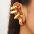 Geometric gold and silver clip-on earrings for women without pierced ears