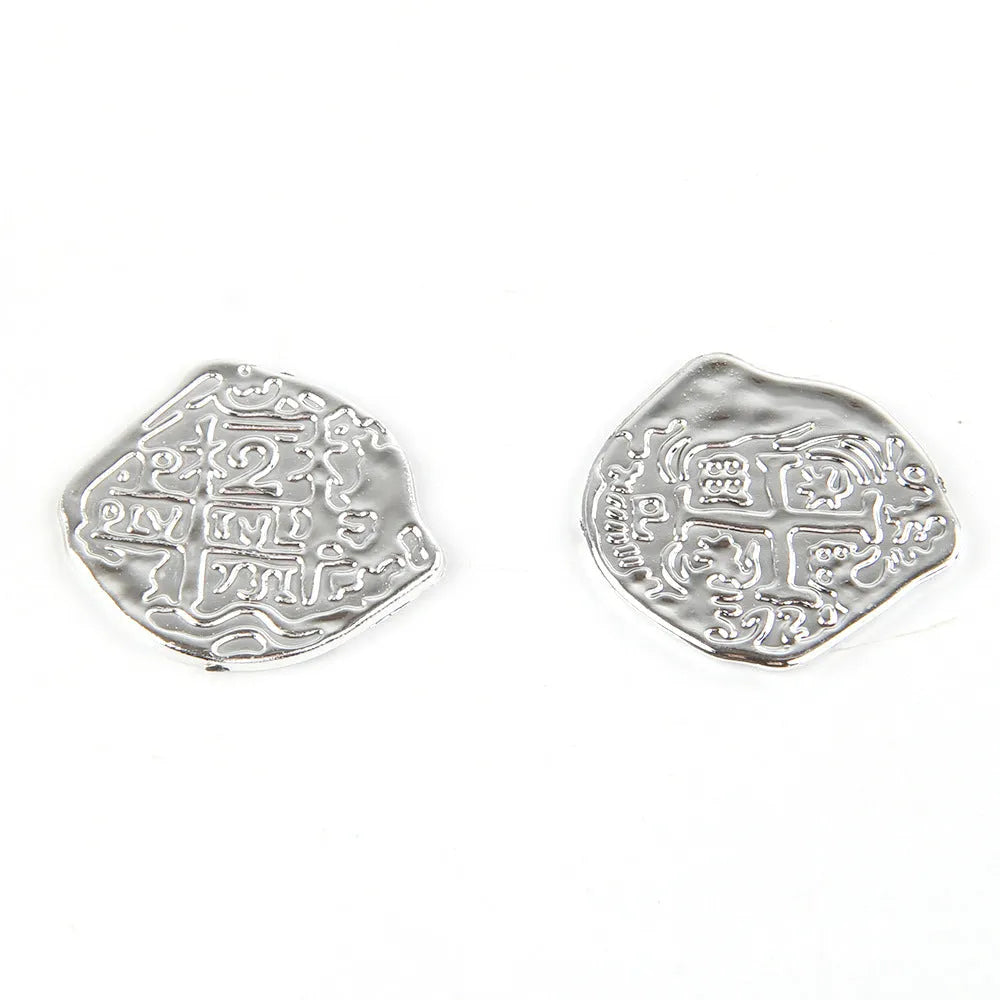 Set of 100 gold, silver, and bronze electroplated plastic replica Roman coins for crafts and decorations.