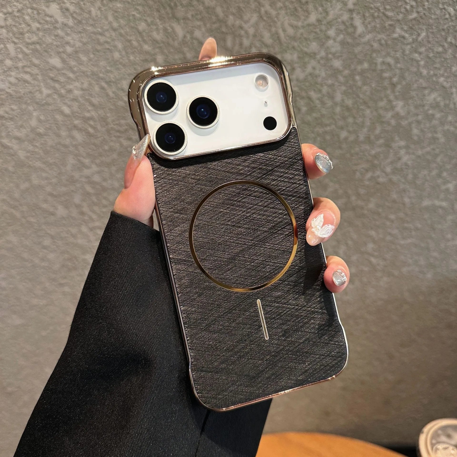 Metallic electroplating magnetic phone case for iPhone 17 in black, gold, silver grey, sky blue and white options