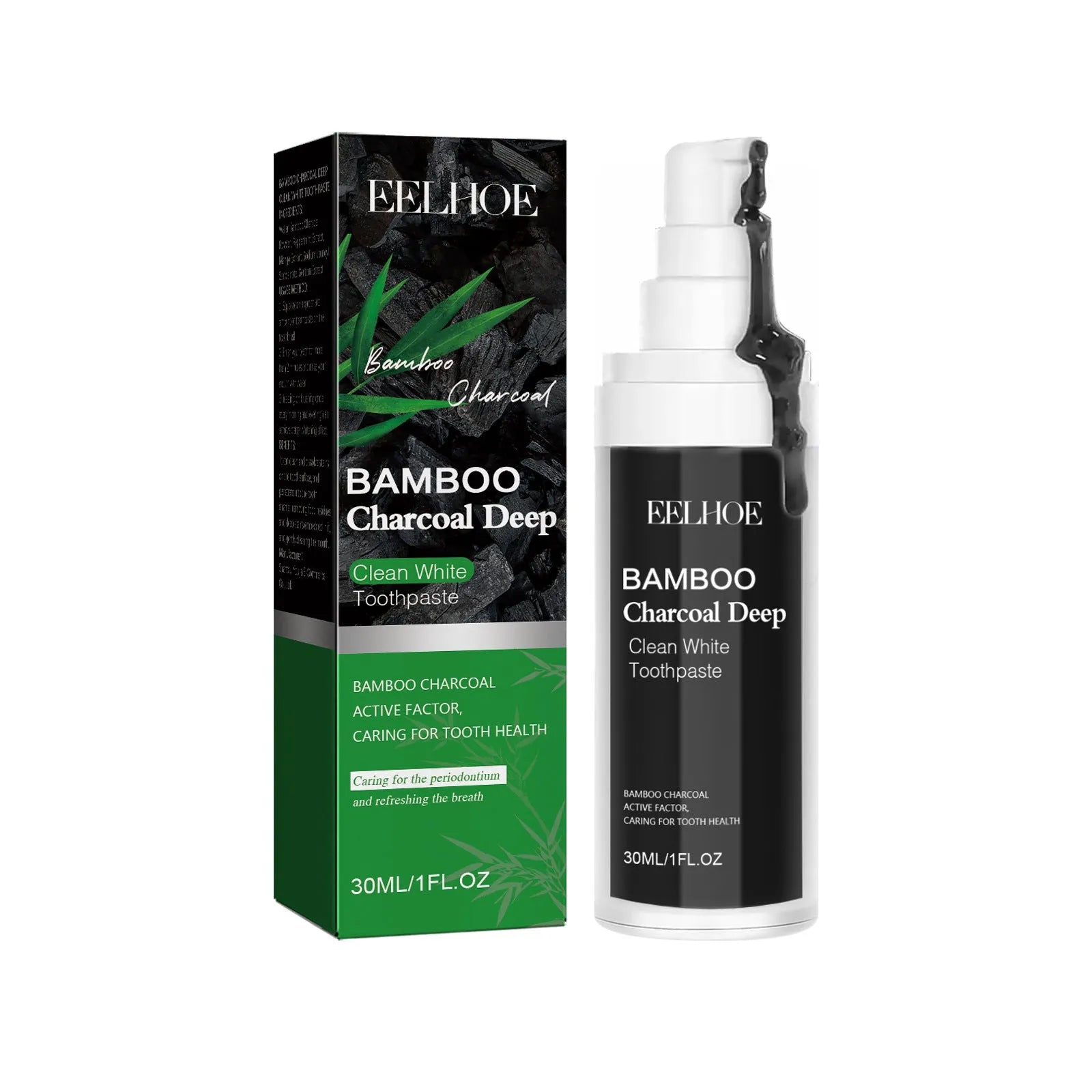 30ml bamboo charcoal toothpaste tube for stain removal and brightening