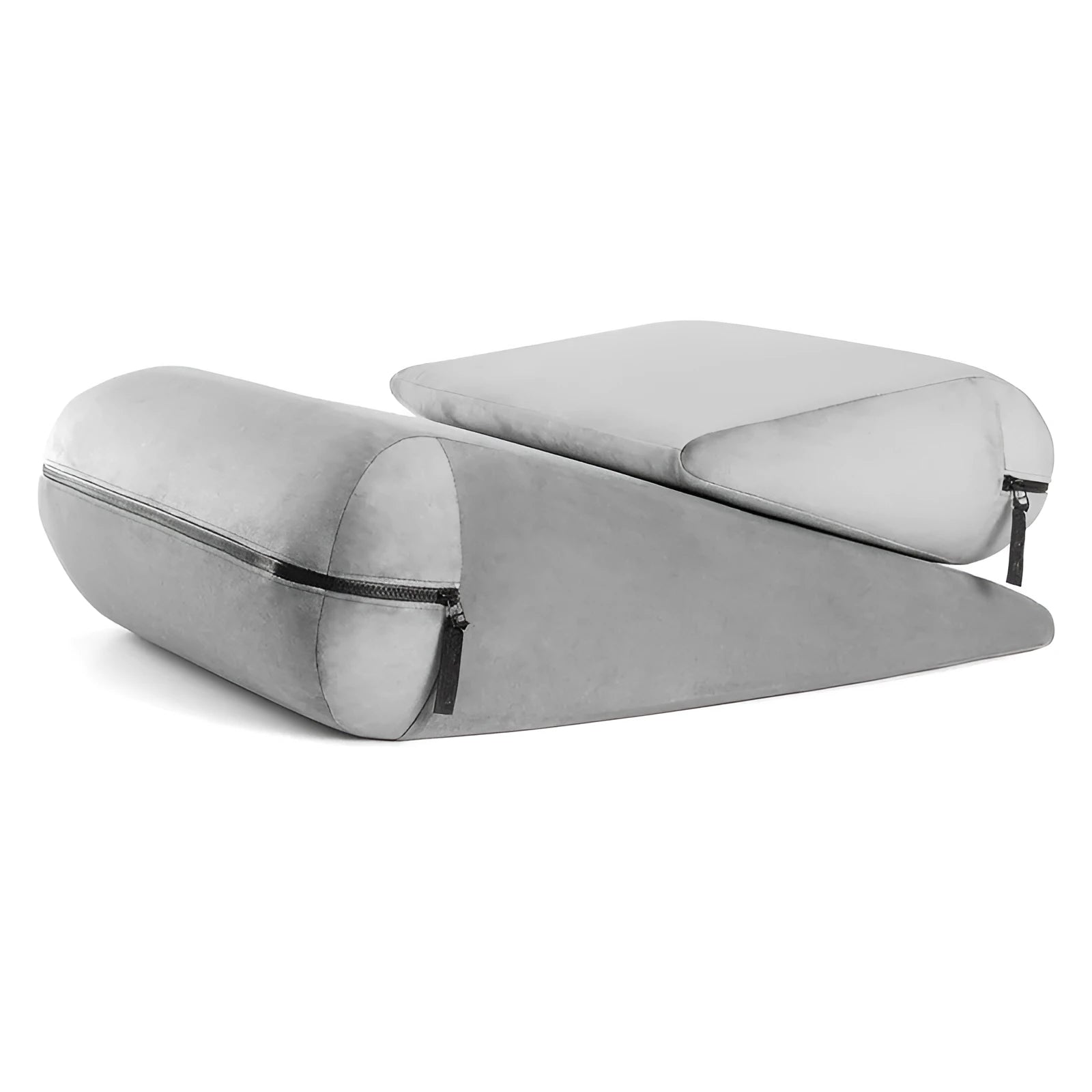 High-density sponge triangle wedge cushion pillow with embroidery in five colour options.