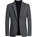 Men's slim fit grey wool suit jacket for autumn and winter wear