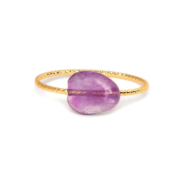 Geometric niche design agate ring for women showing eight colour variations on display