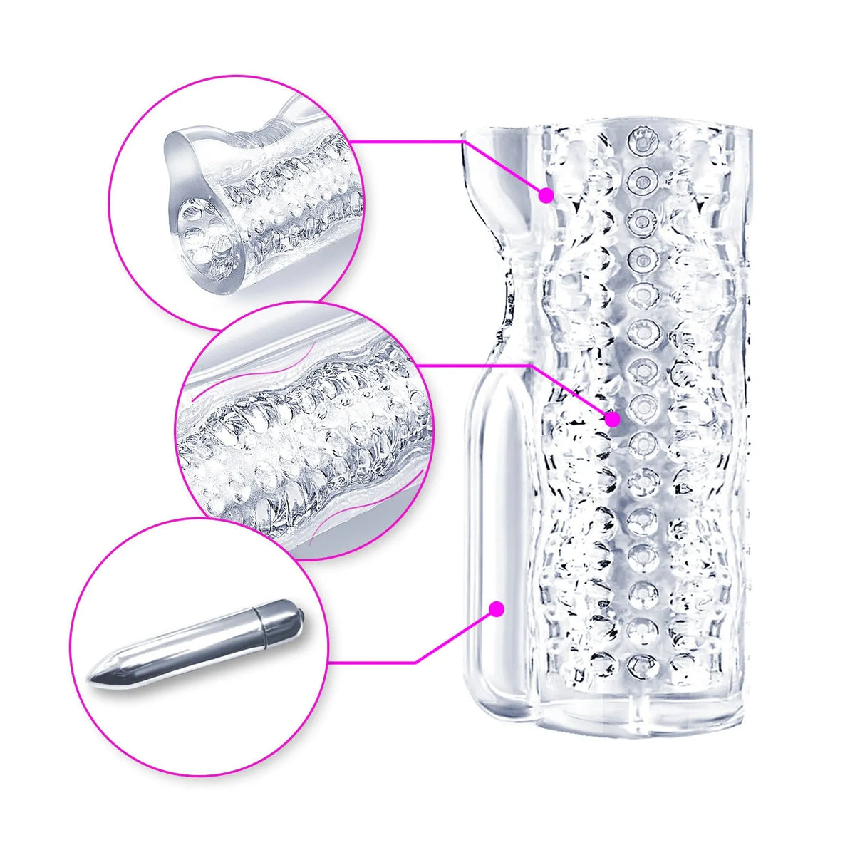 Transparent TPE airplane bottle male turtle head exerciser with 8 stage options