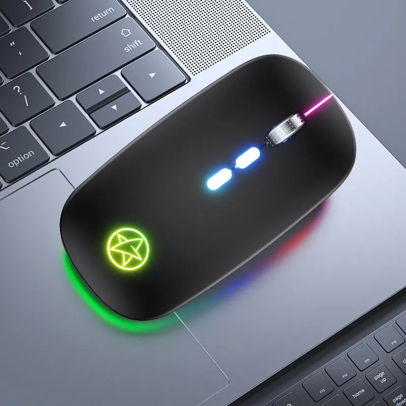 Wireless Bluetooth gaming mouse with luminous charging and metal scroll wheel in multiple colour options