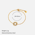 SUNFLOWER series 14K stainless steel gold chain necklace and bracelet set with geometric design