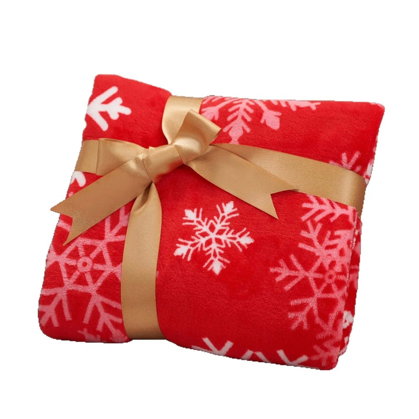 Soft flannel Christmas blanket in a plush polyester fabric, shown in one of five available colours.