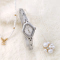 Gold or silver women's waterproof bracelet watch with 18mm mineral glass dial and 7mm thickness
