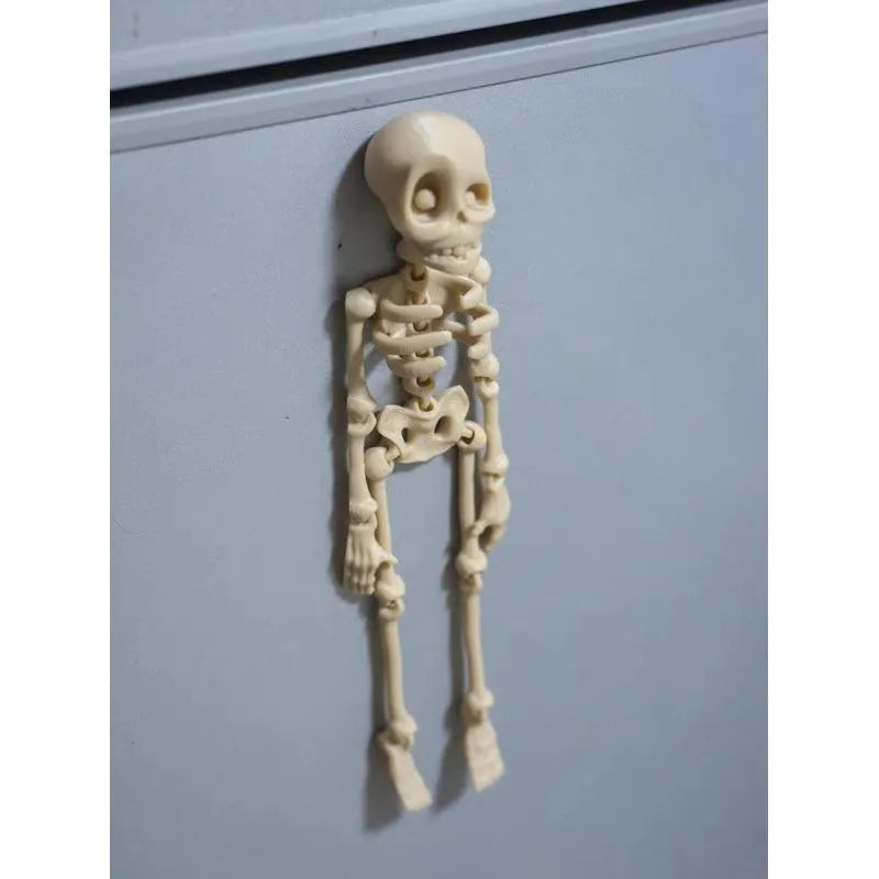 3D printed PLA plastic skull refrigerator magnet in modern art style, 18cm tall.