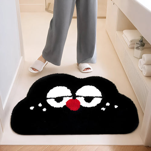 Big eye clouds cartoon anime bathroom mat in cashmere-like polyester fibre