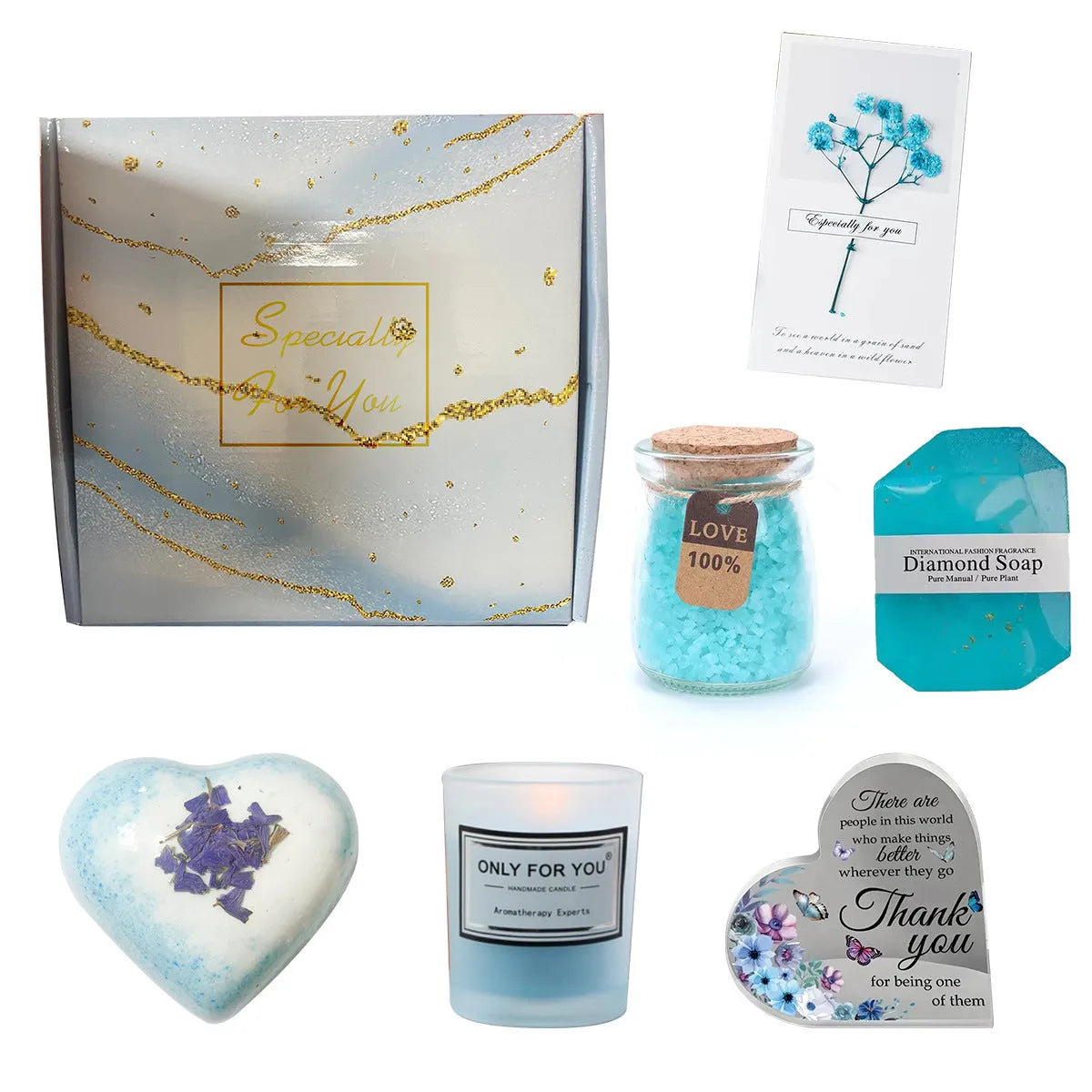 Soy wax aromatherapy candle bath set gift box showing modern design options.