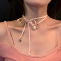 Women's fashion necklace with love pendant on alloy clavicle chain in electroplated finish