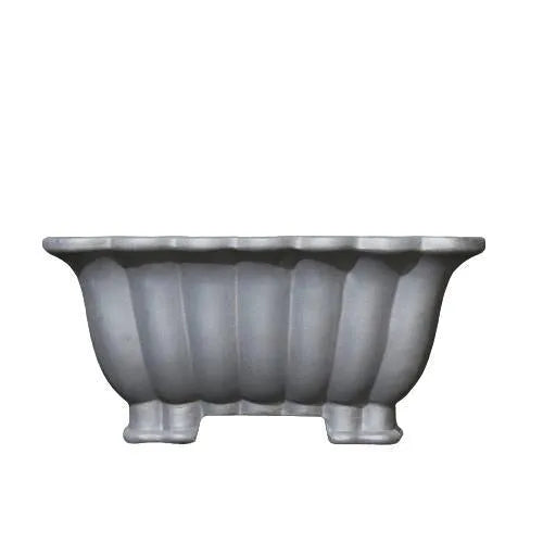 Purple sand ceramic square flower pot with 37cm diameter for desktop bonsai display