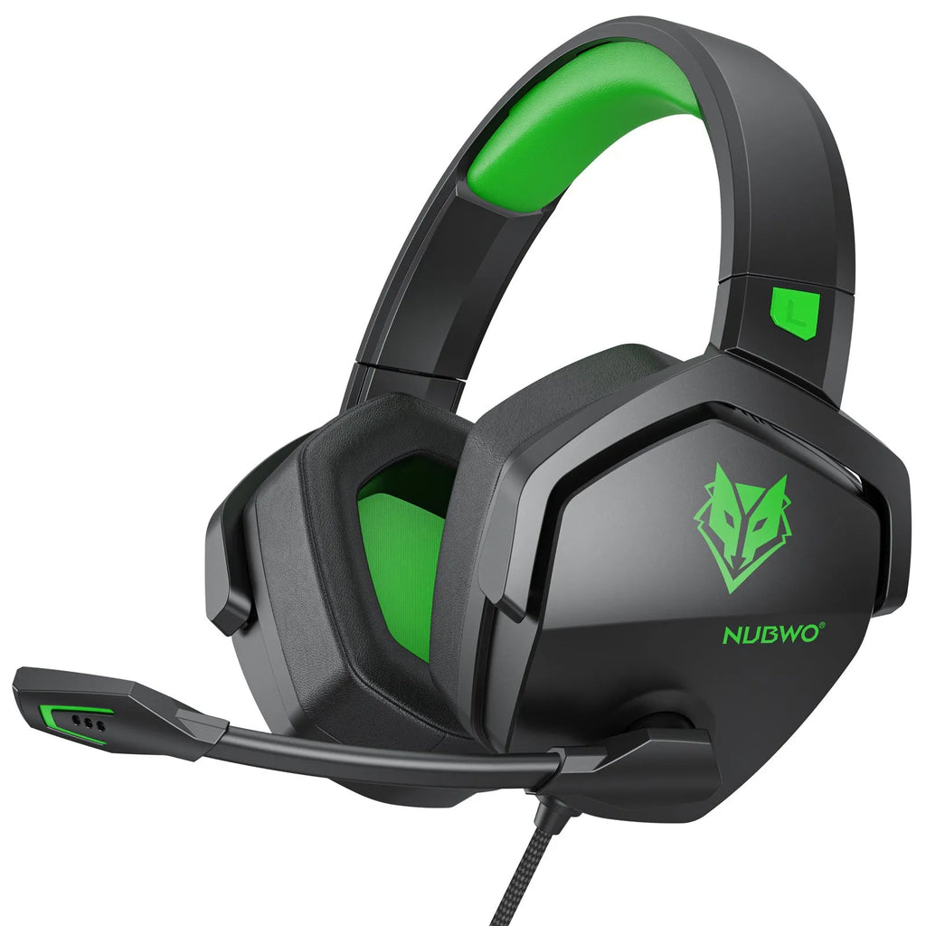 Wired esports gaming headset with chicken head design, artificial leather ear cushions, and braided cable