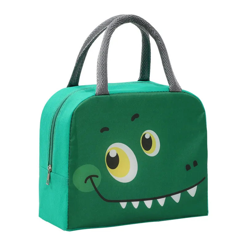 Cartoon insulated lunch box bag with aluminium foil lining and animal designs