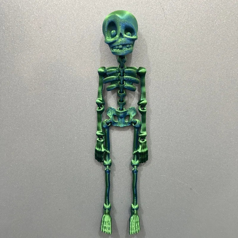 3D printed PLA plastic skull refrigerator magnet in modern art style, 18cm tall.