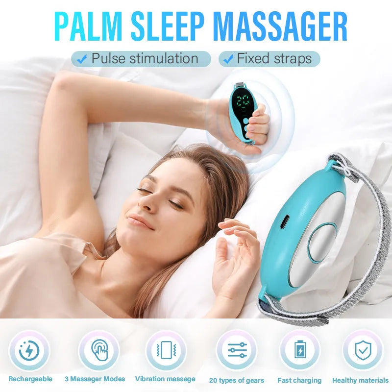 White or blue USB rechargeable sleep aid instrument with adjustable wind speed settings