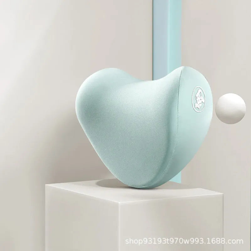 Memory foam car pillow set with cotton cover showing heart pattern design in various colour options