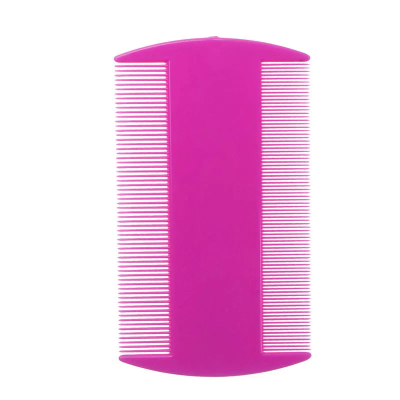Double-edged fine teeth plastic flea comb for pets in multiple colour options