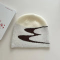 Unisex acrylic knitted beanie hat in black, shown on a head model, size M for 56-58cm circumference.