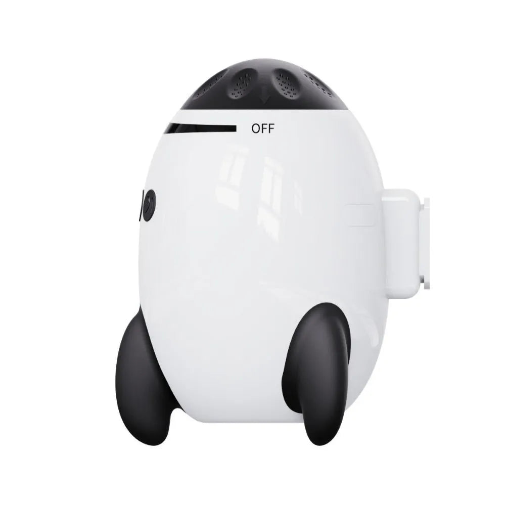 White baby sleep comforter device with Bluetooth and automatic shaking features for infant soothing