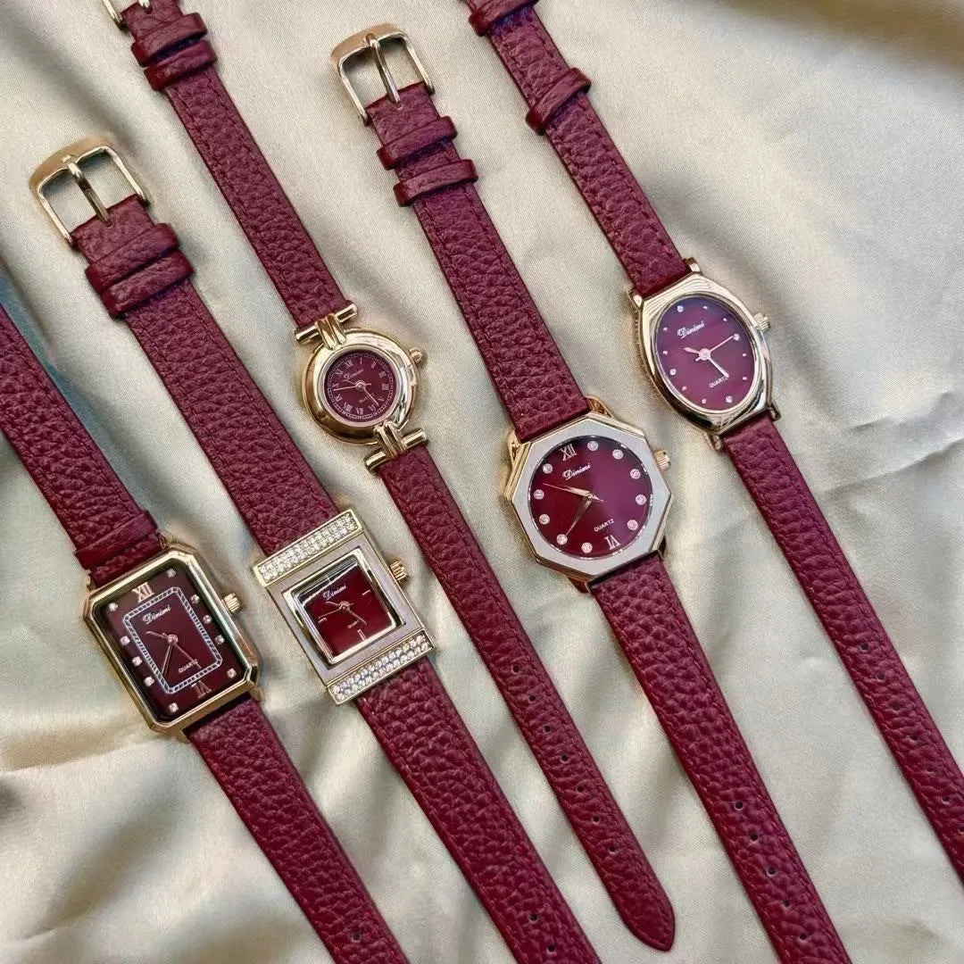 Alloy women's watch with Chinese style design in 8mm thickness showing colour variations