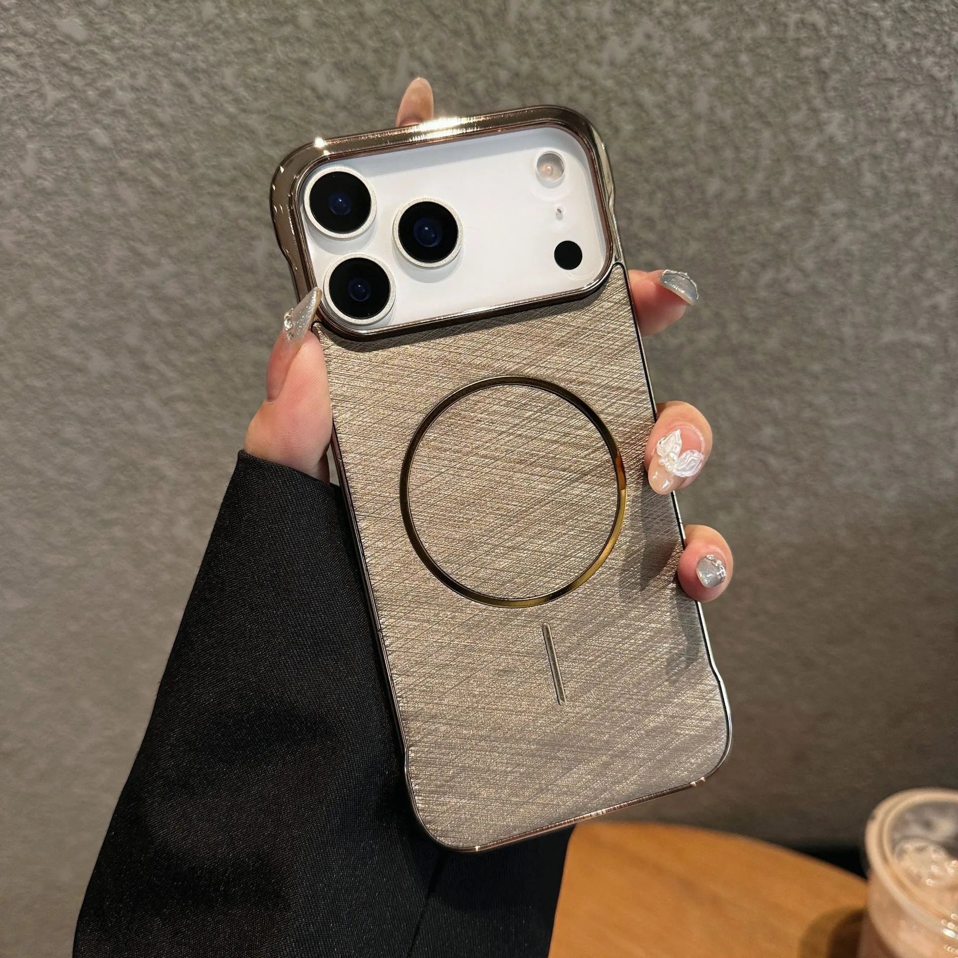 Metallic electroplating magnetic phone case for iPhone 17 in black, gold, silver grey, sky blue and white options