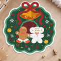 Round Christmas carpet with alien shape design in imitation cashmere fabric featuring festive patterns