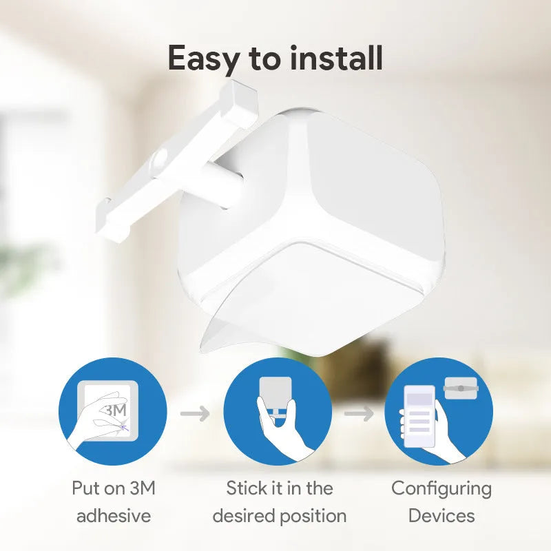 Compact white Bluetooth rocker arm finger robot remote control for smart home lighting.