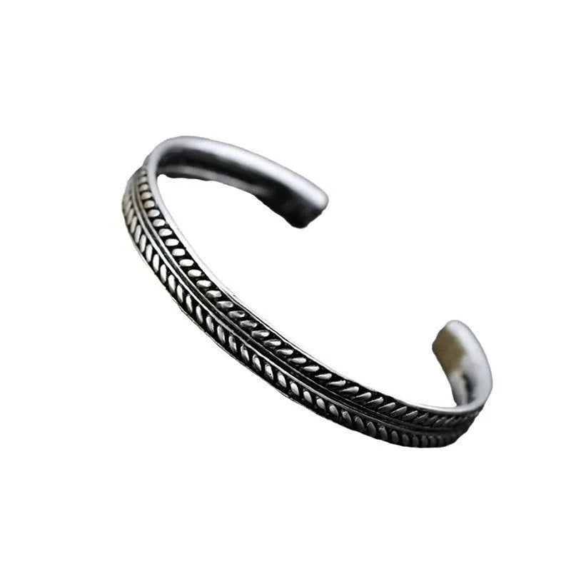Women's Chinese retro style bracelet with fish charm clasp and silver electroplated finish
