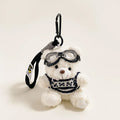 Cartoon plush doll keychain pendant in bear design 12cm size soft stuffed key ring