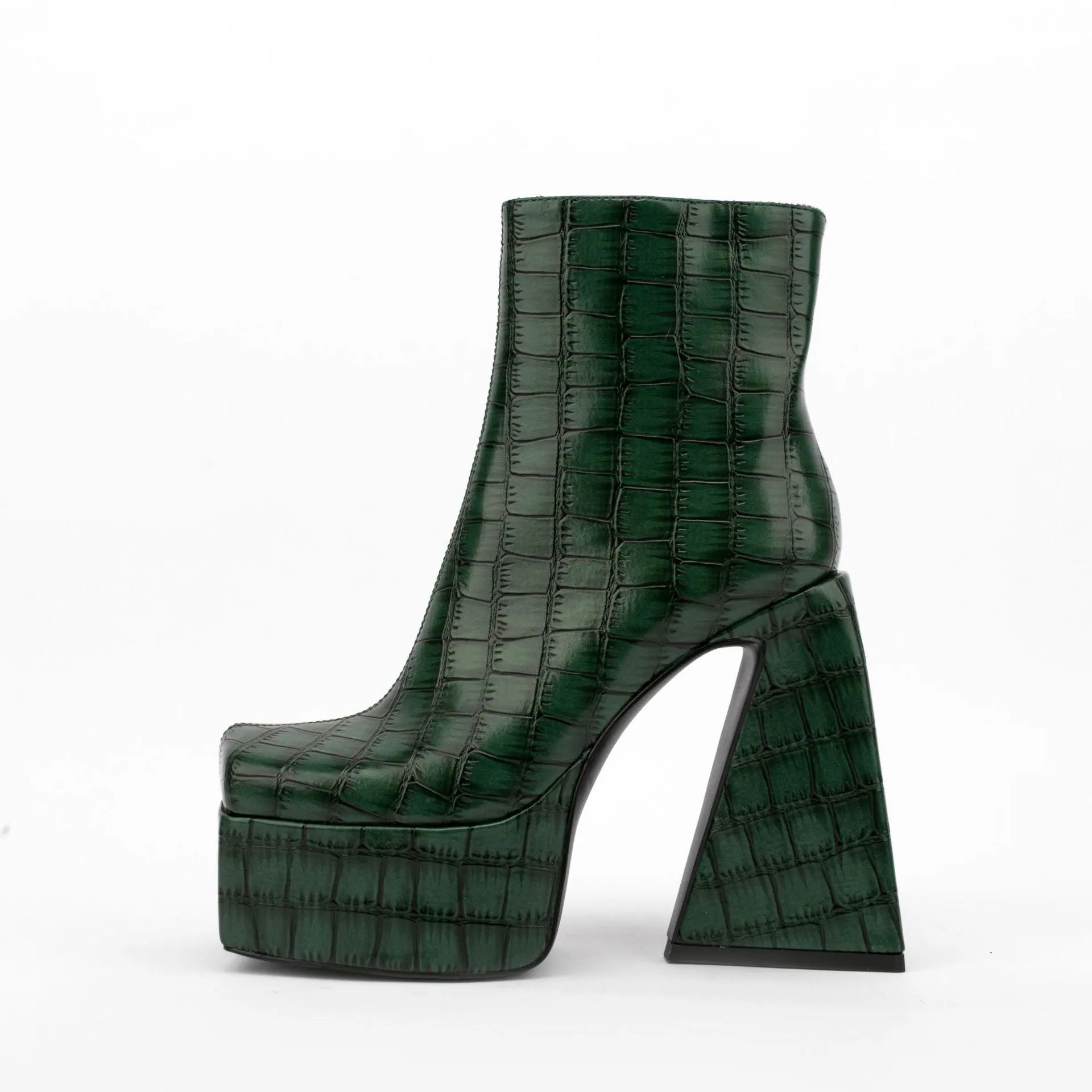 Women's ankle boot with a super high heel in artificial PU material, shown in a solid colour.