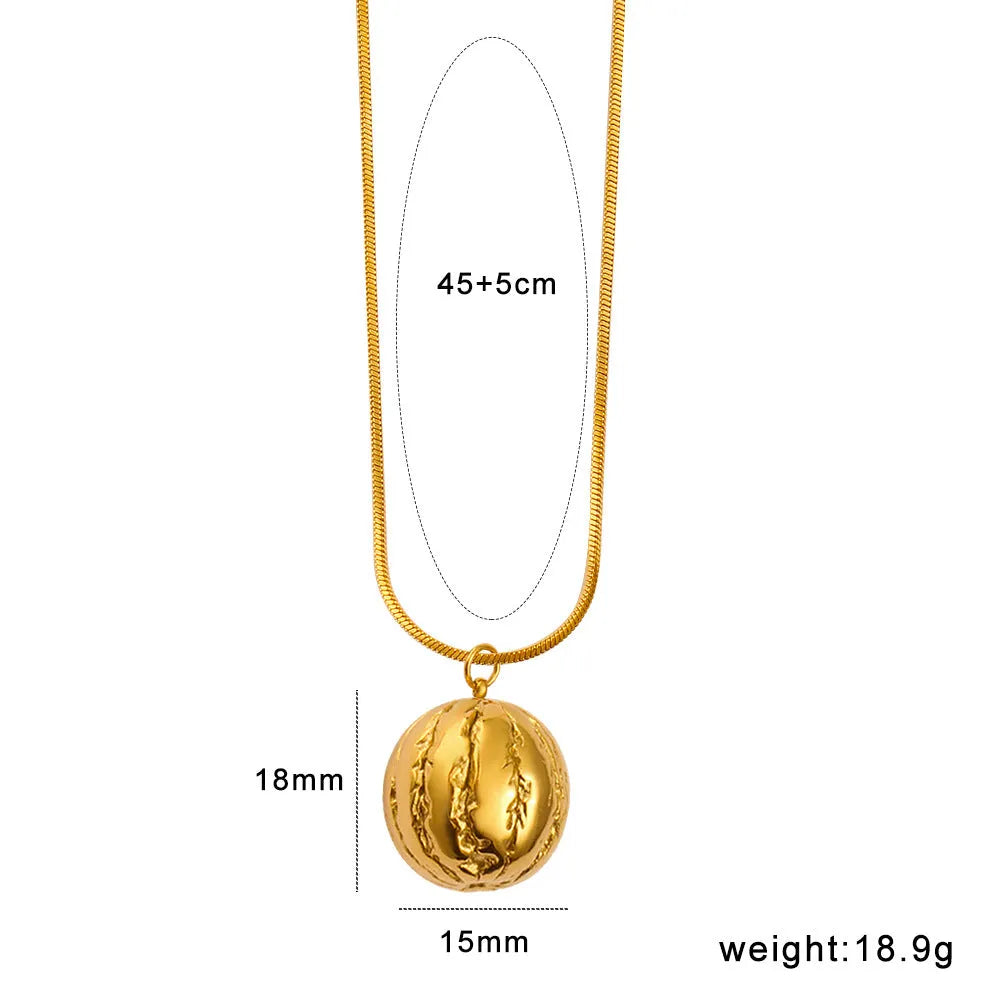 Stainless steel fruit necklace with colourful charm pendant showing six different fruit designs