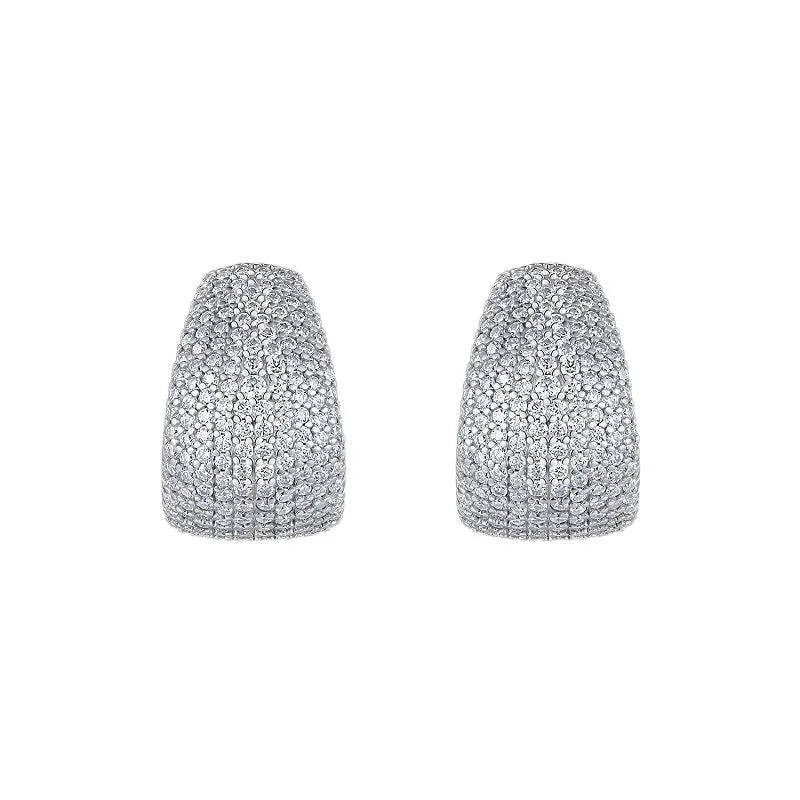 S925 sterling silver geometric stud commuter earrings with d-e colour grade