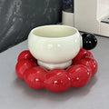 Nordic style ceramic coffee cup and saucer set in a solid colour, 250ml capacity.