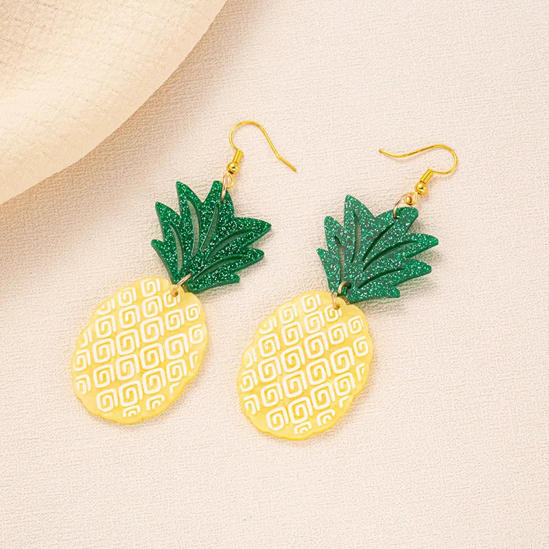 Drop shape earrings with a white acrylic coconut artocarpus charm and silver alloy hook.
