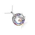 Animal-shaped women's necklace with Saturn pendant on adjustable chain
