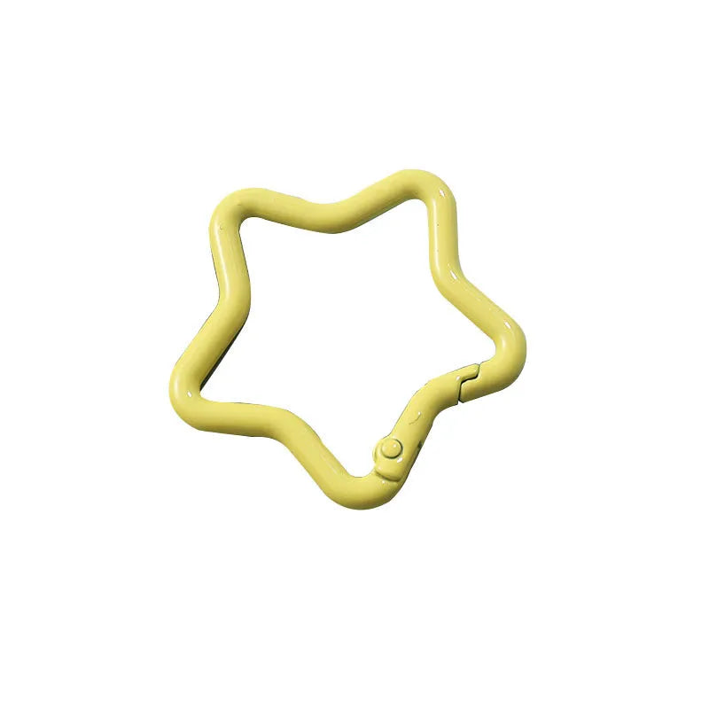 Zinc alloy five-pointed star keychain in selected colour for backpack decoration